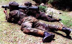 Army jawans keep a strict vigil