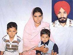 The young widow and two children of Antarpal Singh