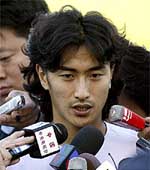 South Korea's Ahn Jung-hwan answers questions in Kyongju, southeast of Seoul 