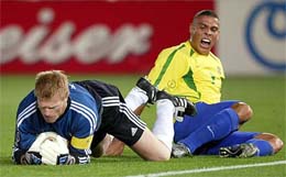 Brazil�s Ronaldo scores his first goal