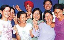 Students in a jubilant mood after being selected for B.Sc courses in fashion, textile and interior designing, to be offered on the NIFD campus from August this year.