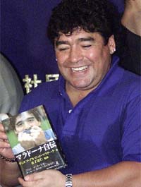Argentine soccer great Diego Maradona smiles