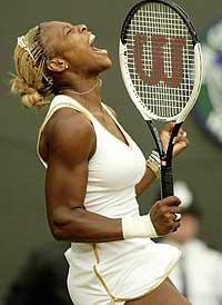 Serena Williams celebrates her victory