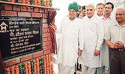 Haryana Chief Minister Om Prakash Chautala inaugurates a bridge in the Industrial Area, Phase I, Panchkula, on Thursday.