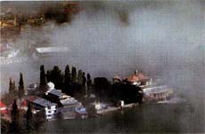 Monsoon clouds hover over Nainital