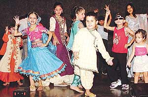 Children take part in a dance competition 