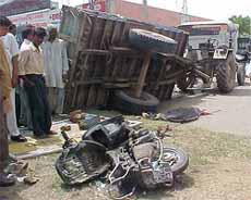 A girl was killed when her scooter collided with a tractor-trailer in Ambala City
