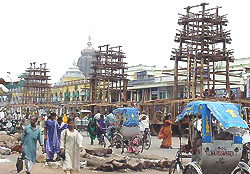 Rath being prepared for the forthcoming rath yatra