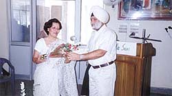 Counsellor Romilla Suri and the GHPS Principal, Mr J. S. Ghuman, at the workshop.