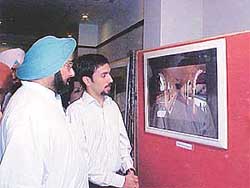 The Punjab Chief Minister, Capt Amarinder Singh, at a photo exhibition 