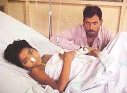 Radhey Sham, 11, is struggling for life in the Christian Medical College and Hospital