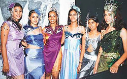 Students of NIFD at the preview of annual passing-out fashion show in Chandigarh on Tuesday.