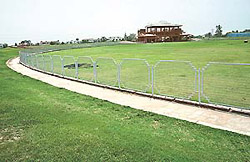 A view of the rolling grounds around the cricket pavilion at Sports Complex, Sector 3, Panchkula.