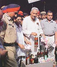 Liquor seized from the office of Jagdish Tangri in Gur Mandi