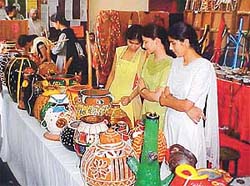 Students take part in an exhibition organised on the PAU campus