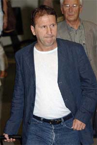 Former Brazil international Zico arrives at the New Tokyo International Airport