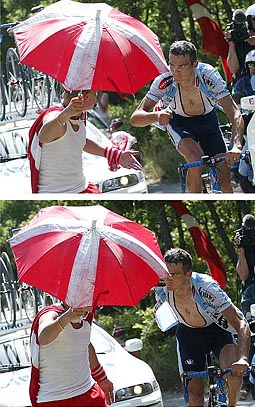 Combo photo of Domo team rider Richard Virenque of France