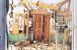 A scene of earthquake devastation captured by the lensman