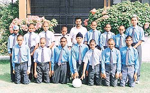 The under-14 football team of Sanjay  Public School, Sector 44.