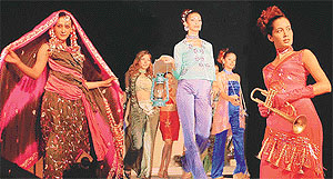 Models participate in a fashion show organised by the National Institute of Fashion Designing 
