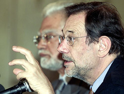European Union foreign policy chief, Javier Solana speaks during joint news conference