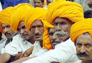 Farmers attend a rally