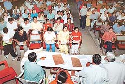 Students await their turn for admission in Punjab Engineering College, Chandigarh, on Wednesday.