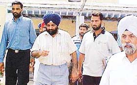 Patiala District Commandant of Home Guards Daljit Singh Grewal coming out from a court in Ludhiana 