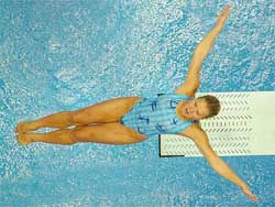 Heike Fischer of Germany performs a jump