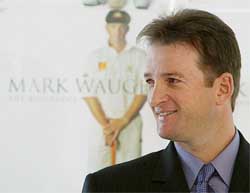 Australian cricketer Mark Waugh addresses the audience