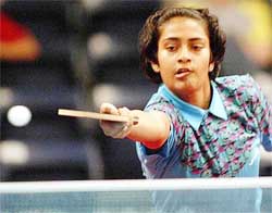 India's Nandita Saha during her table tennis match