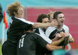 Members of the New Zealand men's hockey team