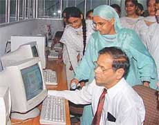 Prof K.N. Pathak, VC, Panjab University, inaugurates an information-technology laboratory