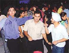 Youngsters enjoy at a dance party