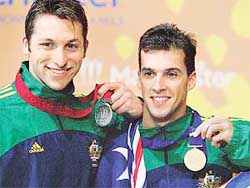 Australia's Ian Thorpe poses for pictures