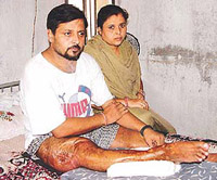 Brij Mohan with his wife Anjali