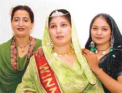 Winners of the Teej Queen contest organised by the Niharika Ladies Club