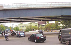 The Andrews Gunj under bridge which opened to traffic in the Capital on Friday. 