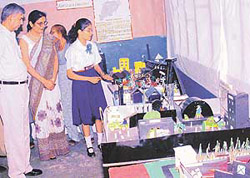 Models on display at the annual social science exhibition of Kendriya Vidyalayas in KV-31, Chandigarh, on Sunday.