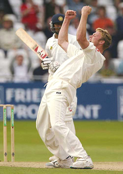 England bowler Andrew Flintoff