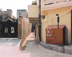 The projection of balcony of a house that has covered a portion of a public street
