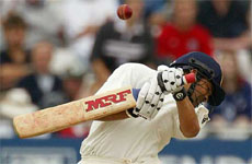 India batsman Sachin Tendulkar avoids a bouncer 