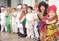 Kids of Evergreen Academy, Sector 34, participate in a fancy-dress competition 