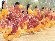 students present Haryanvi dance 