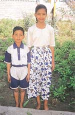 Arti with her younger brother