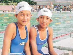 Bavneet , youngest swimmer of the meet, and Prabhjot  