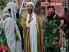 TV channel CNN showed previously unseen video footage of Osama bin Laden
