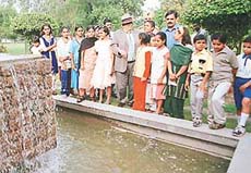 Punjab Governor, Lieut-Gen J.R.F. Jacob (retd), interacts with kids from SOS Village, Rajpura, at Punjab Raj Bhavan on Tuesday