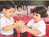 Making their own rakhis