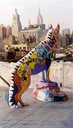 Colourful canine sculptures have hit the streets of New York on Wednesday as a tribute to the rescue dogs that toiled tirelessly at Ground Zero